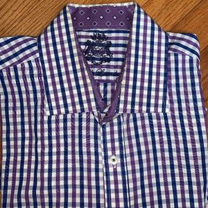 Purple And Dark blue plaid